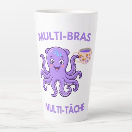 Pieuvre Multitâche – 8 Bras, 1000 Missions et Beau カフェラテマグ (正面)