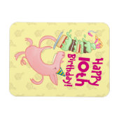 Pigおもしろい Add The Age Giantお誕生日ケーキ漫画 マグネット (横)