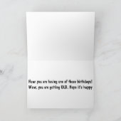 PIGが言うおもしろい**大人の誕生日**ユーモア カード (内部)