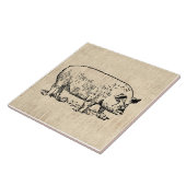 Pigと図解入りの、写真付きのヴィンテージ・スクリプトのバックグラウンド タイル (側面)