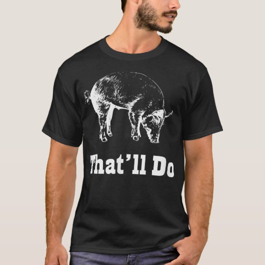 Pigのグラフィックおもしろい表示  tシャツ (正面)