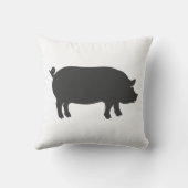 Pigファームシルエット-背景色を選択 クッション (裏面)
