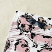 Pig年中国のオリジナルスケッチ名誕生日BT ビーチタオル (インサイチュ)