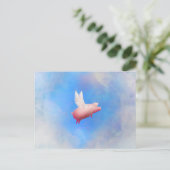 Pig飛んでいるはがき ポストカード (スタンド正面)