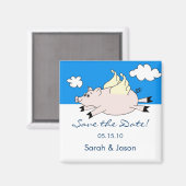 Pig飛んでいる Save the Date Magnet マグネット (正面/裏面)