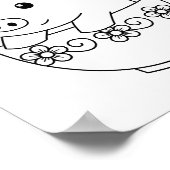 Pig 飛んでいる in a Teacup Coloring Page ポスター (角)