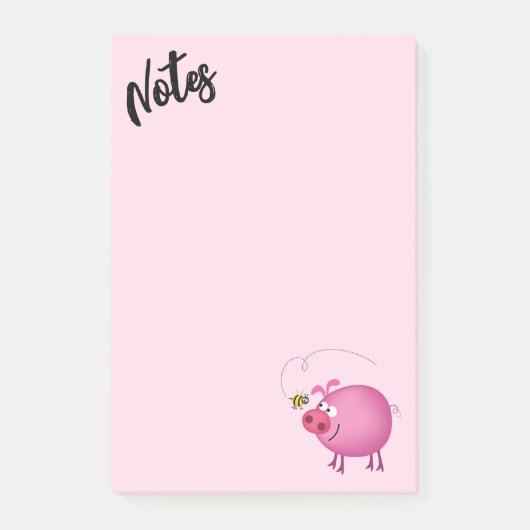 Pig and Bee Friends ポストイット (正面)