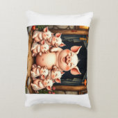  Pig Art – Mother & Piglets アクセントクッション (裏面(縦))