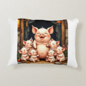  Pig Art – Mother & Piglets アクセントクッション (裏面)
