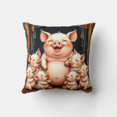 Pig Art – Mother & Piglets クッション (裏面)