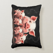Pig Artwork – Mother Pig & Piglets アクセントクッション (正面(垂直))