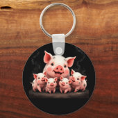 Pig Artwork – Mother Pig & Piglets キーホルダー (裏面)
