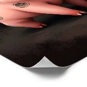 Pig Artwork – Mother Pig & Piglets ポスター (角)