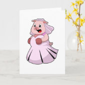 Pig as Bride 結婚's dress.PNG カード (黄色い花)
