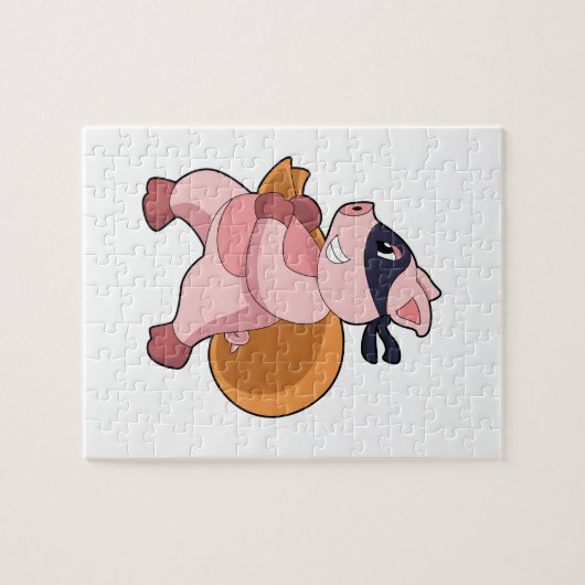 Pig As Runner ジグソーパズル (横)