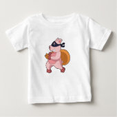 Pig As Runner ベビーTシャツ (正面)