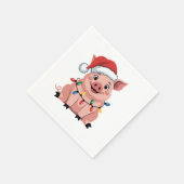 Pig Christmas Santa Hat Xmas Holiday Xmas Pigmass スタンダードカクテルナプキン (角)