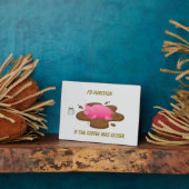 Pig Coffee Humor| I’d Function If Coffee Was Close フォトプラーク (側面)