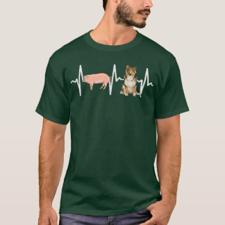 Pig Collie Heartbeat Dog Lover Tシャツ