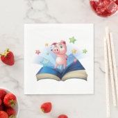 Pig Dancing On A Book Napkins スタンダードランチョンナプキン (インサイチュ)