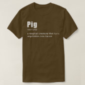 Pig Definition Bacon Lovers BBQ Animals Pork Lover Tシャツ (デザイン正面)