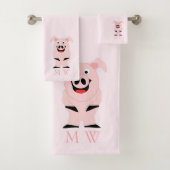 Pig Design Monogrammed バスタオルセット (インサイチュ)