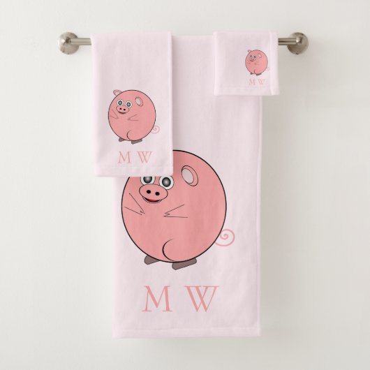 Pig Design Monogrammed バスタオルセット (インサイチュ)