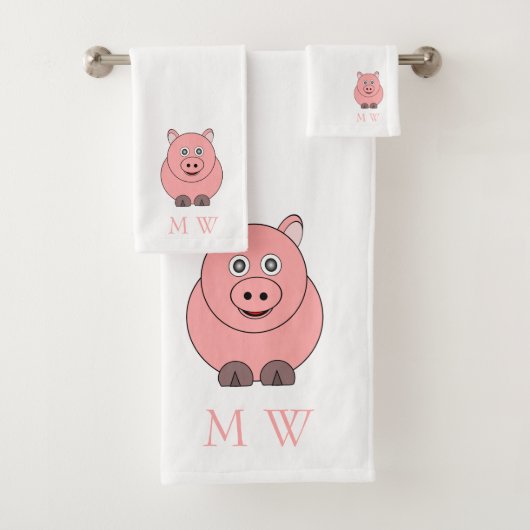 Pig Design Monogrammed バスタオルセット (インサイチュ)