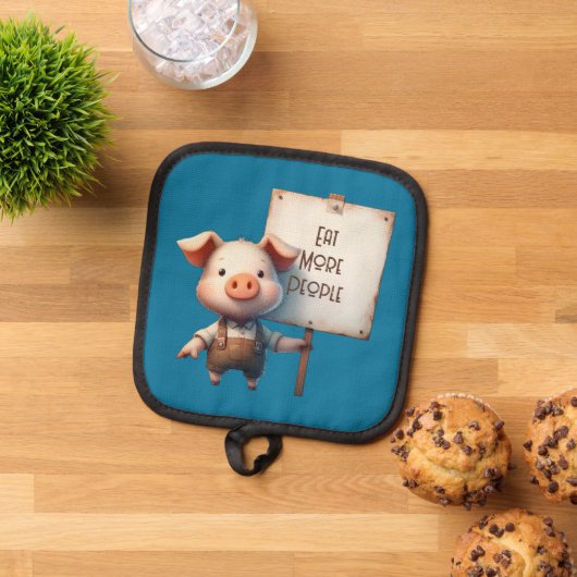 Pig - Eat More People Oven Mitt 鍋敷き (トップダウン)