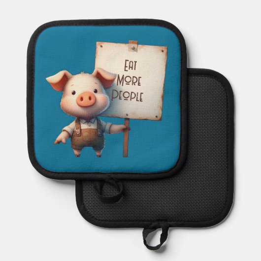 Pig - Eat More People Oven Mitt 鍋敷き (正面/裏面)