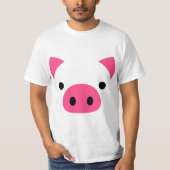 Pig Face Costume Funny Halloween  Tシャツ (正面)