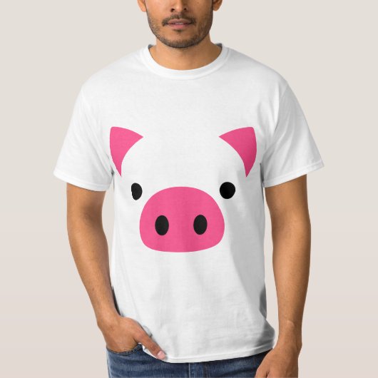 Pig Face Costume Funny Halloween  Tシャツ (正面)