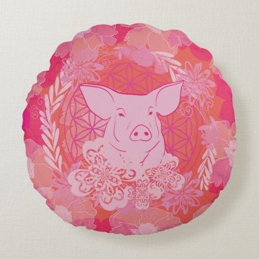 PiG Flower of life ラウンドクッション (正面)