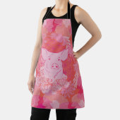 pig,flower of life, blue, mandala,zen,chakra,patt エプロン (インサイチュ)