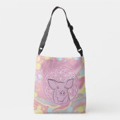 pig,flower of life, rose, mandala,zen,chakra, クロスボディバッグ (裏面)