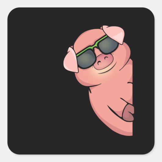 Pig Gift For Pig Lovers Women Pigs Swine Pig スクエアシール (正面)