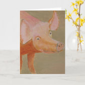 Pig Greetingsカード カード (黄色い花)