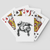 Pig Head Farm Animal Drawing in Black White トランプ (裏面)