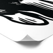 Pig Head Farm Animal Drawing in Black White ポスター (角)