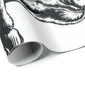 Pig Head Farm Animal Drawing in Black White ラッピングペーパー (ロールコーナー)