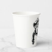 Pig Head Farm Animal Drawing in Black White 紙コップ (右)