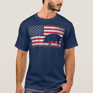 Pig Hog Farm Farmer 4th of July  American Flag Ame Tシャツ
