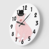 Pig in a Hat Clock ラージ壁時計 (傾斜)