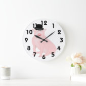 Pig in a Hat Clock ラージ壁時計 (ホーム)