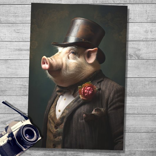 Pig in Jenson's Clothing 1 Decopage紙 薄葉紙