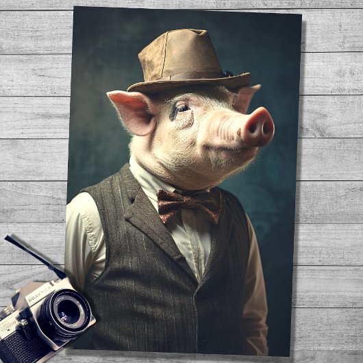 Pig in Jenson's Clothing 2 Decopage紙 薄葉紙