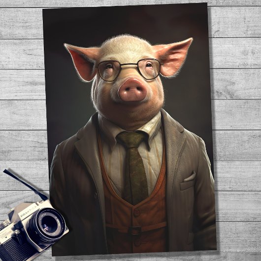Pig in Jenson's Clothing 3 Decopage紙 薄葉紙