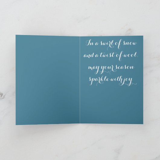 Pig in Scarf Snowflakes Personalized Christmas カード (内部)