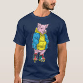 Pig Inline skating Inline skates Sports Tシャツ (正面)