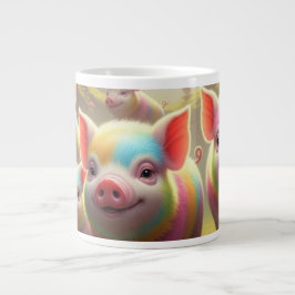 Pig Mug Rainbow Pigs ジャンボコーヒーマグカップ